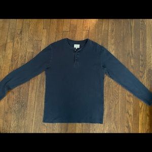 Frank & Oak Men's Large Navy Blue Henley